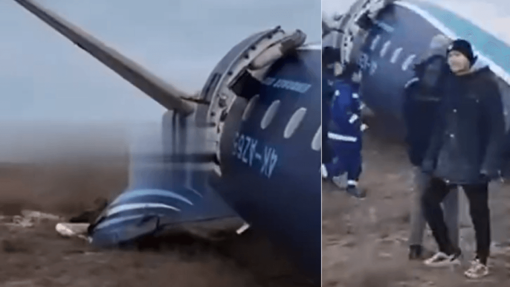 Video del momento exacto en el que avión de pasajeros se estrelló junto a la ciudad kazaja de Aktau