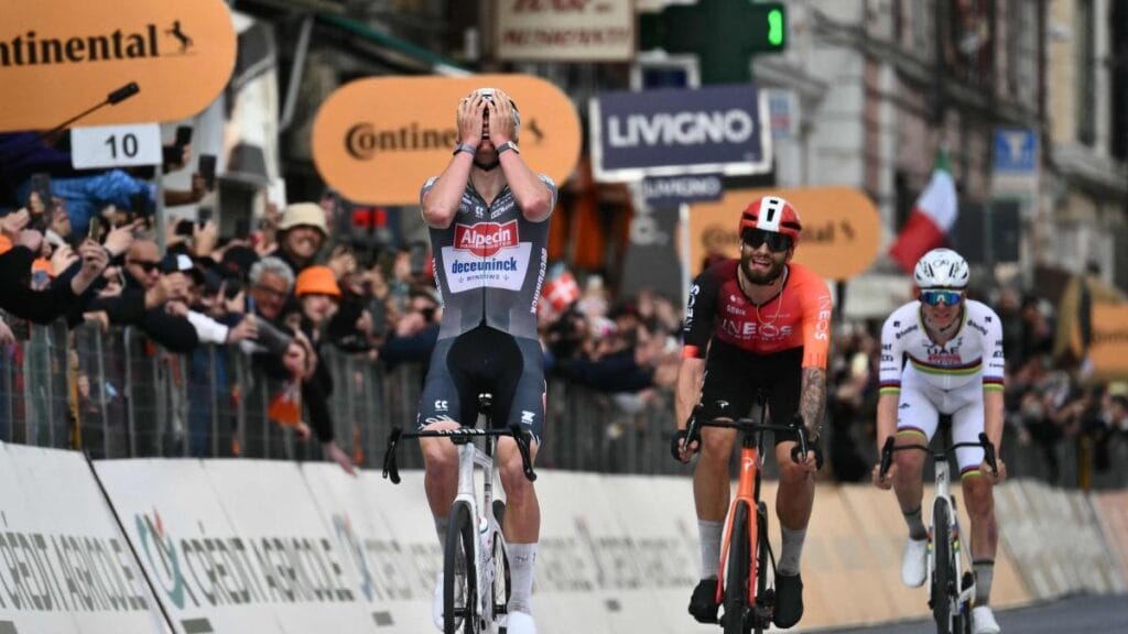 Mathieu van der Poel derrota a Filippo Ganna y a Tadej Pogacar en la Milán-San Remo