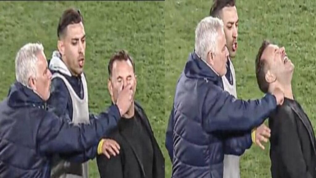 José Mourinho ‘compra’ otra polémica: tiró de la nariz al DT del Galatasaray tras ser eliminado