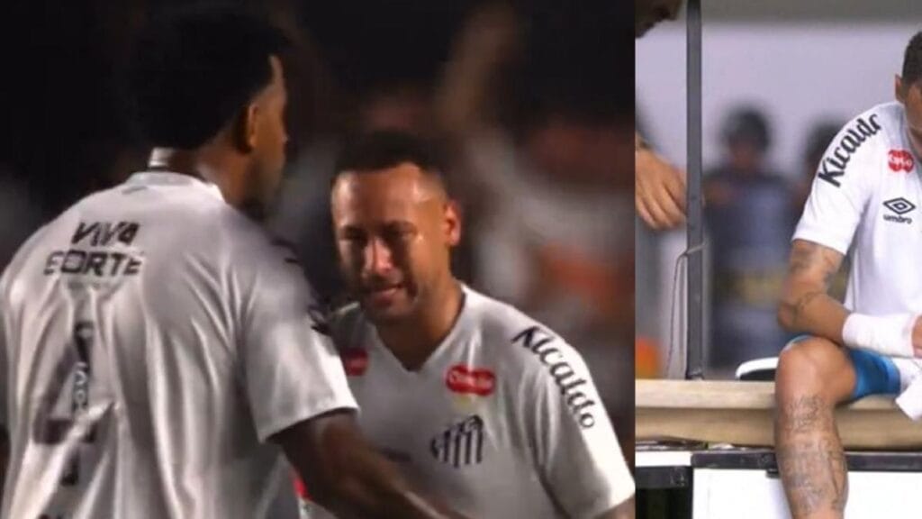 Neymar se volvió a lesionar con el Santos y salió de la cancha entre lágrimas: video