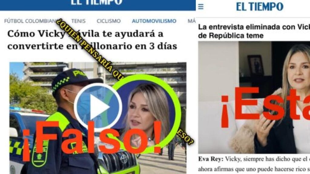 DornoxTrader 1.8 Force, estafa en Colombia que usa imagen de Vicky Dávila, Eva Rey y EL TIEMPO en artículo falso