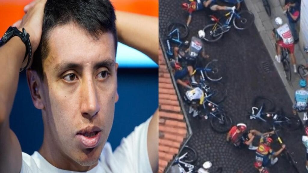 Egan Bernal se enreda y sufre una caída en la peligrosa etapa 16 del Giro de Italia