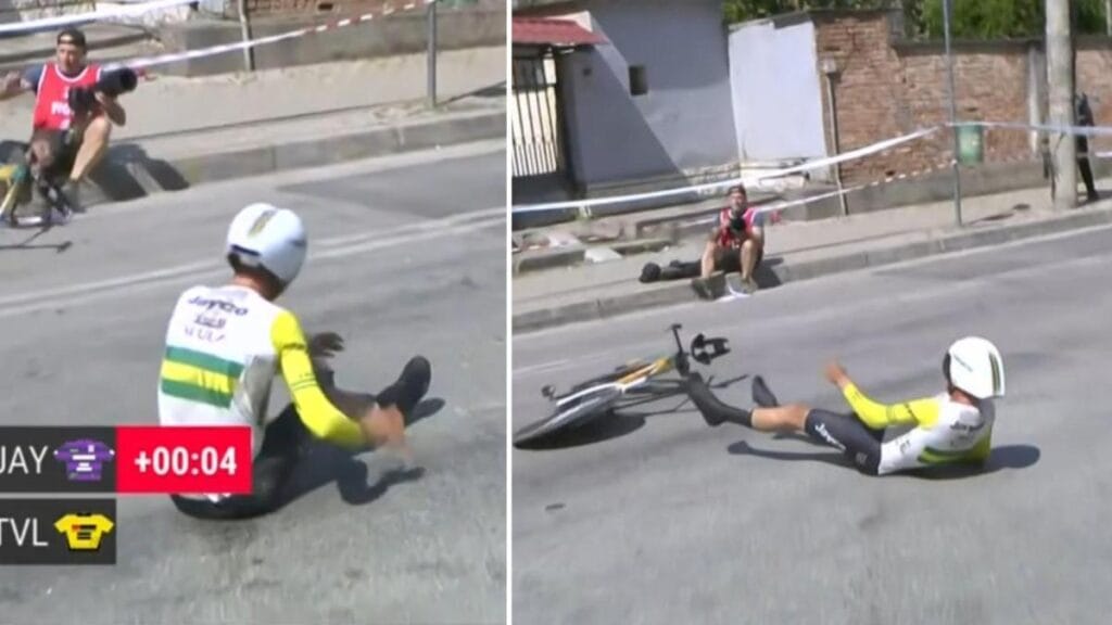 La dura caída de Luke Plapp durante el Giro de Italia 2025: se le vio derrotado