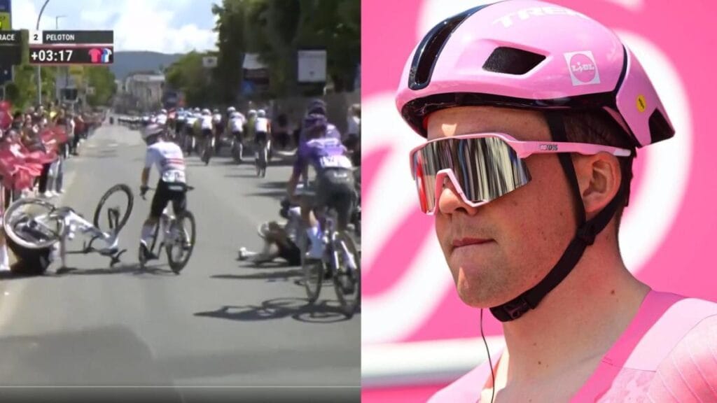 La etapa 4 del Giro de Italia se tiñe de dramatismo tras fuerte caída: el líder Mads Pedersen, involucrado