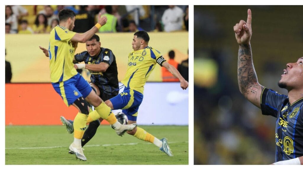 Roger Martínez le gana el pulso a Jhon Durán y anota golazo con el Al Taawon en empate contra Al Nassr: video