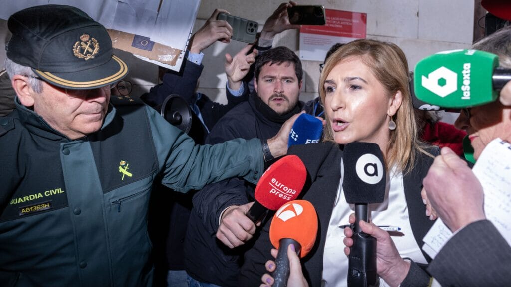La exconsellera Salomé Pradas, el pasado abril, durante su declaración judicial, en la Ciudad de la Justicia de Valencia.