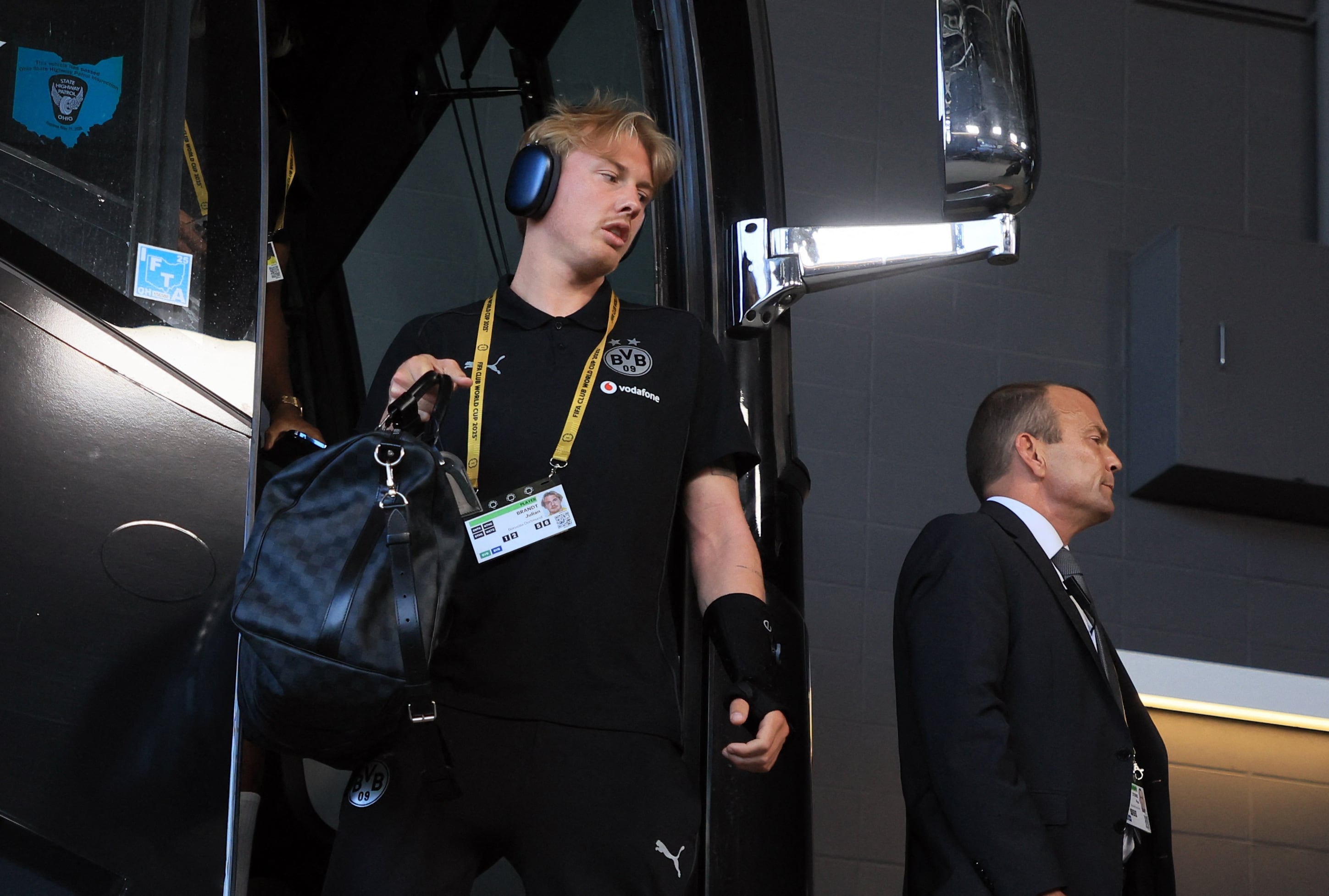 El momento cuando el volante alemán arriba al TQL Stadium de Cincinnati-crédito Katie Stratman/REUTERS 