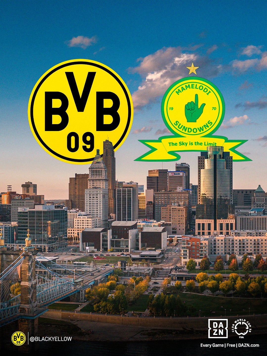 El cuadro alemán calificó el partido de la siguiente forma, con Cincinnati como centro de atención principal-crédito @BlackYellow/X