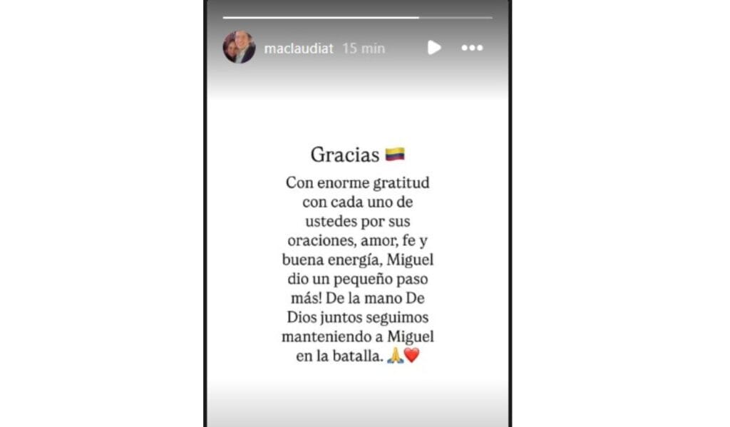 Mensaje de María Claudia Tarazona
