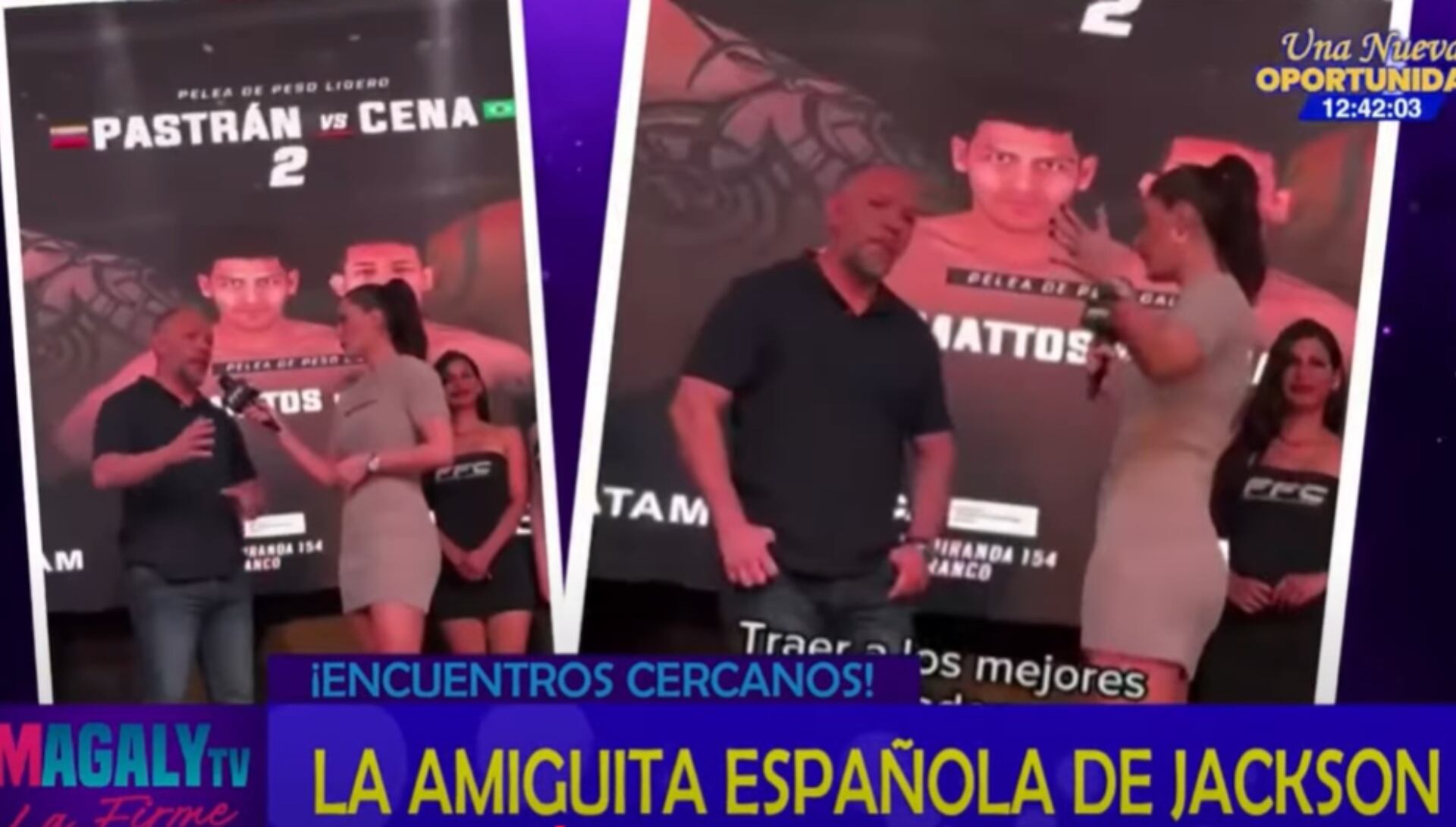 Jackson Mora asegura que solo es amigo de la periodista española Laura Fernández. Magaly TV La Firme / ATV