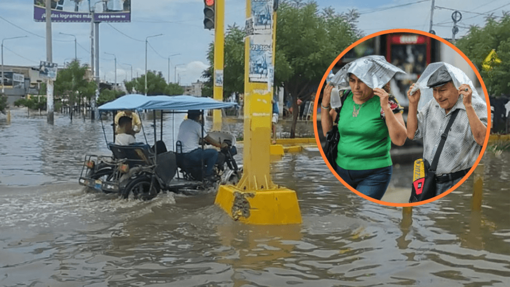 Senamhi pronostica fuertes lluvias desde el 16 al 18 de febrero en la costa norte y sierra. (Fotocomposición Infobae Perú (Marlon Carrasco)/Foto: Andina)