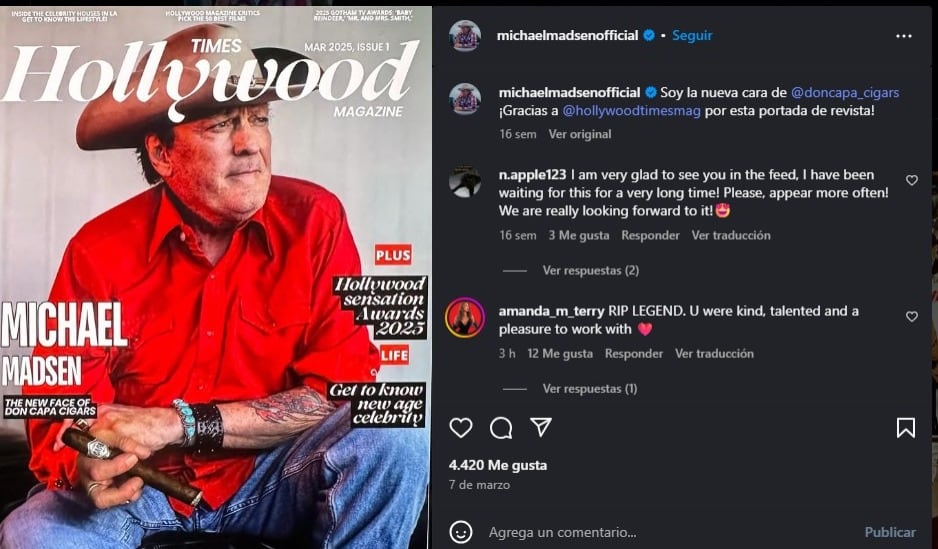Michael Madsen se convirtió en la imagen de la marca Don Capa antes de morir. (Instagram/Michael Madsen)