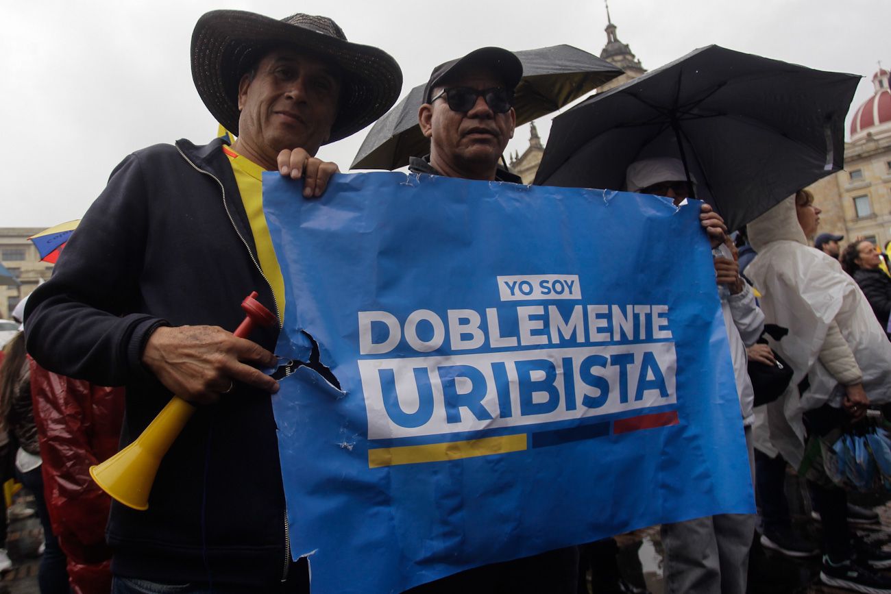 Marchas en apoyo a Álvaro Uribe en Bogotá.