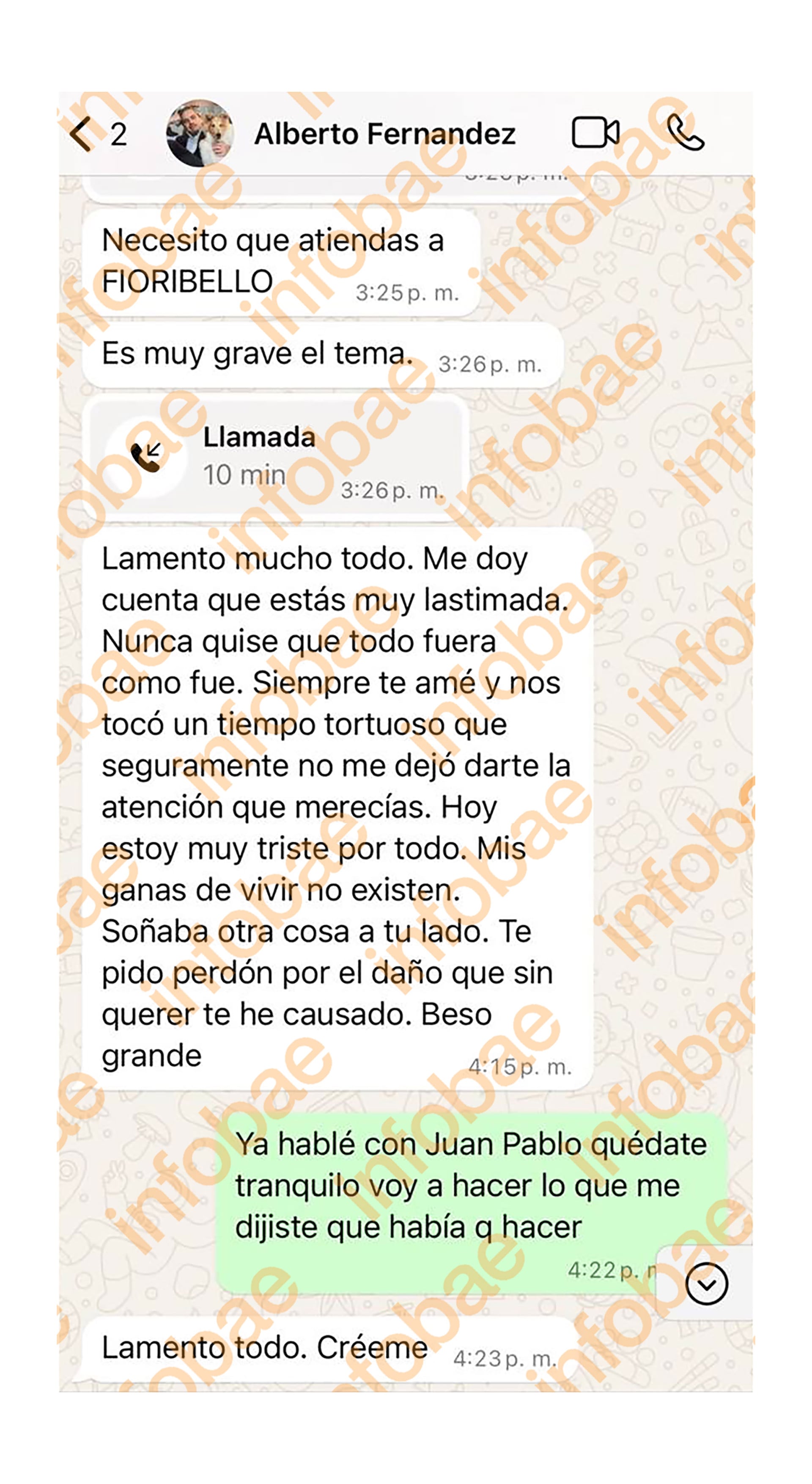 Una de las últimas conversaciones le dio forma al delito de amenazas coactivas por el que procesaron al ex presidente