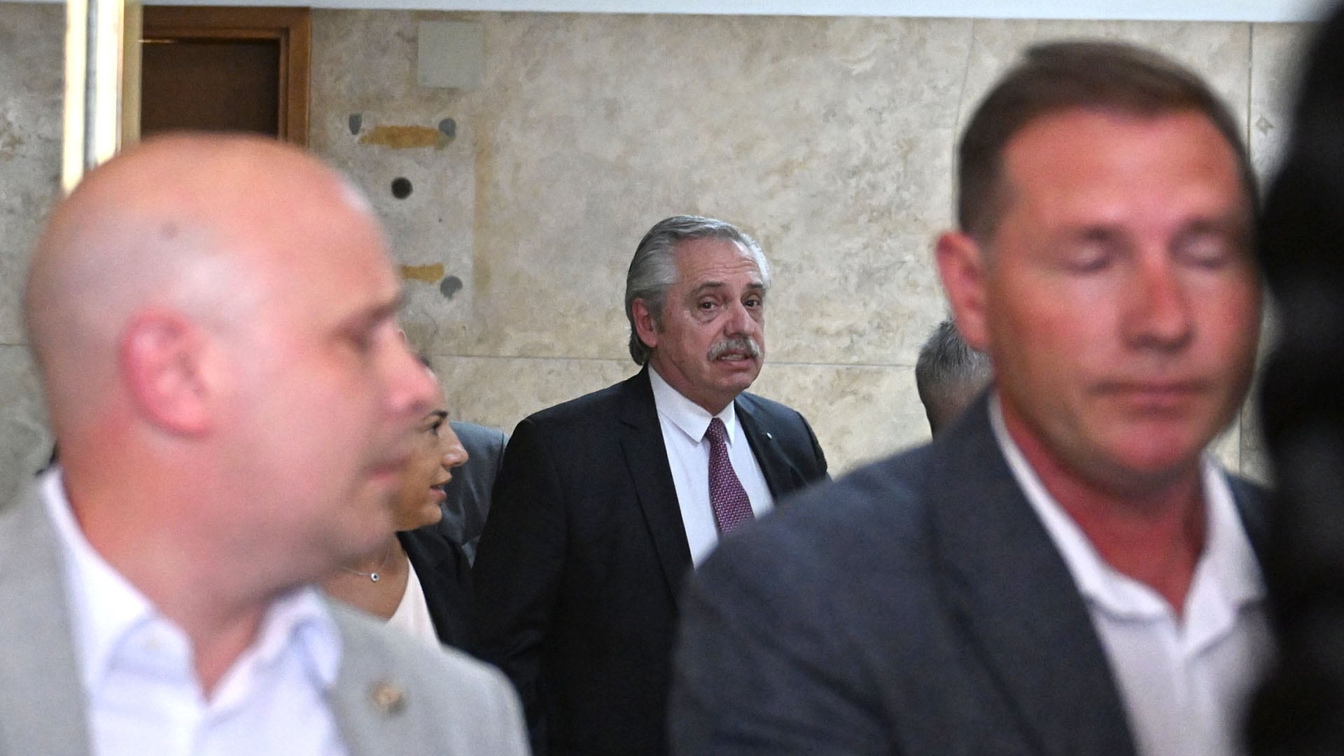 Alberto Fernández en los tribunales federales de Comodoro Py (Foto: Maximiliano Luna)