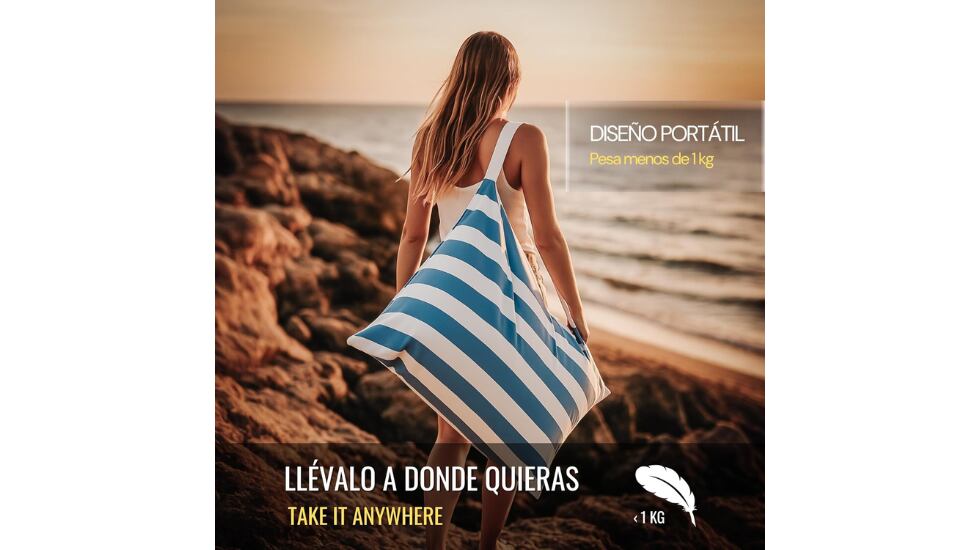 El cojín tiene un diseño plegable y pesa muy poco.