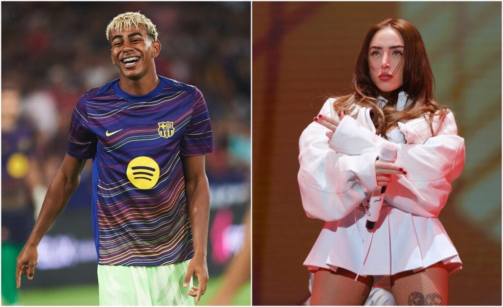 El futbolista Lamine Yamal (izquierda) y la cantante argentina Nicki Nicole (derecha).