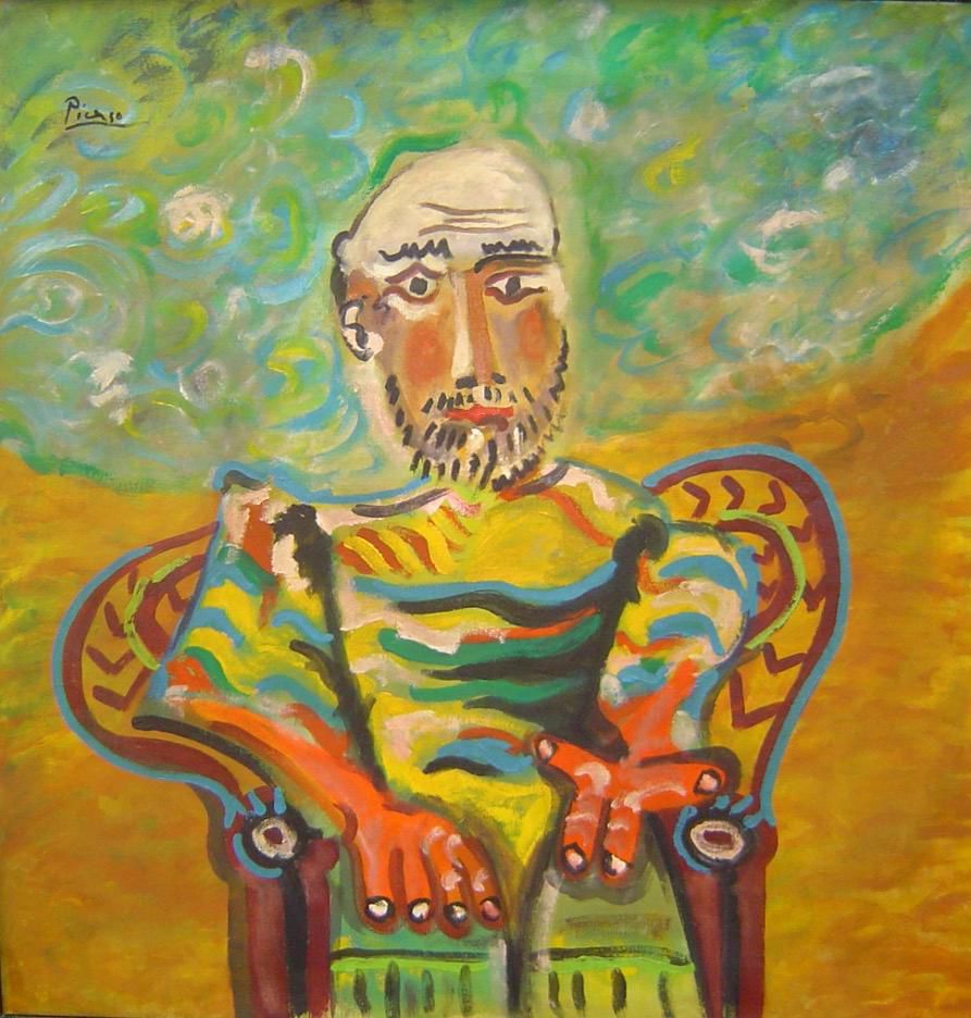 Imagen óleo El Hombre Sentado de Picasso (Fecha desconocida)