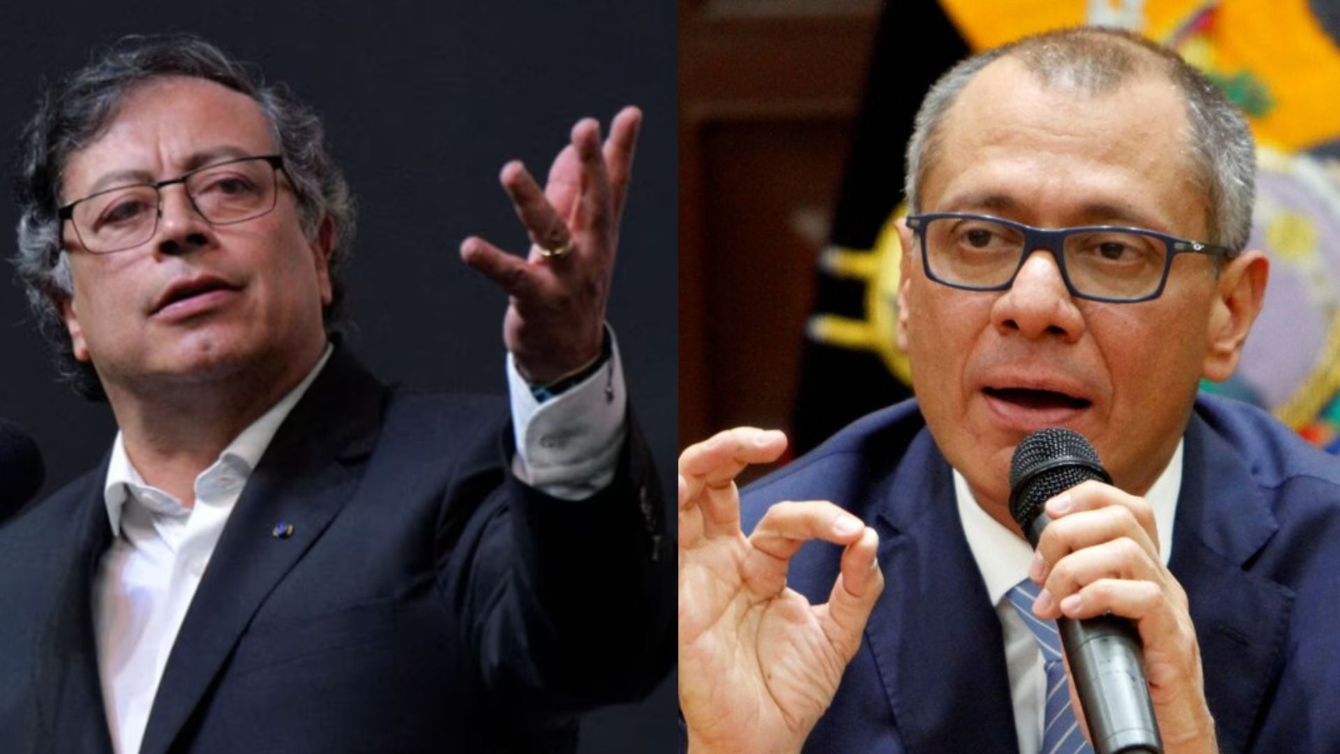 Gustavo Petro afirmó que Jorge Glas recibió la nacionalidad colombiana - crédito Montaje Infobae