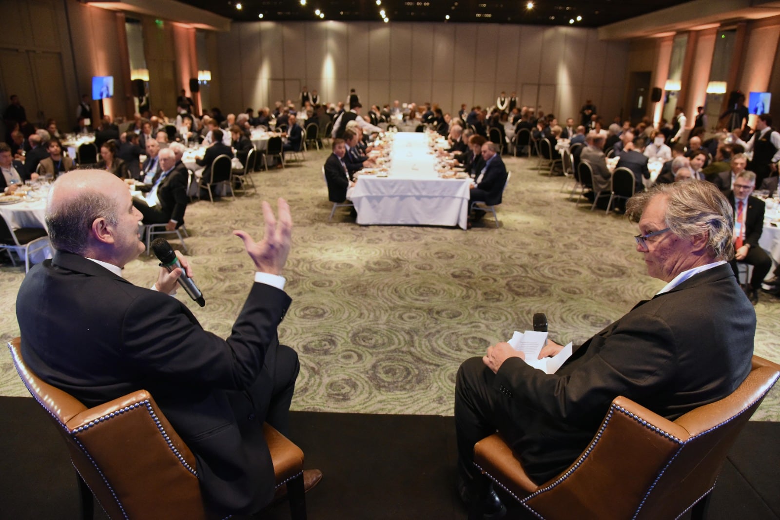 Pereda con Federico Sturzenegger, en su último almuerzo como presidente del Cicyp, em mayo