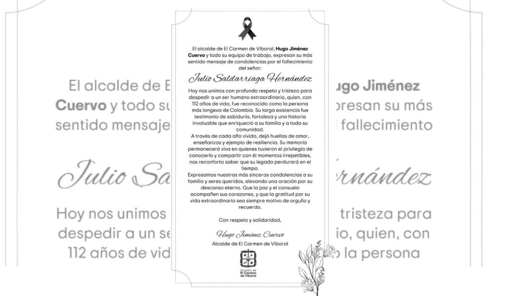 Hombre más viejo de Colombia falleció