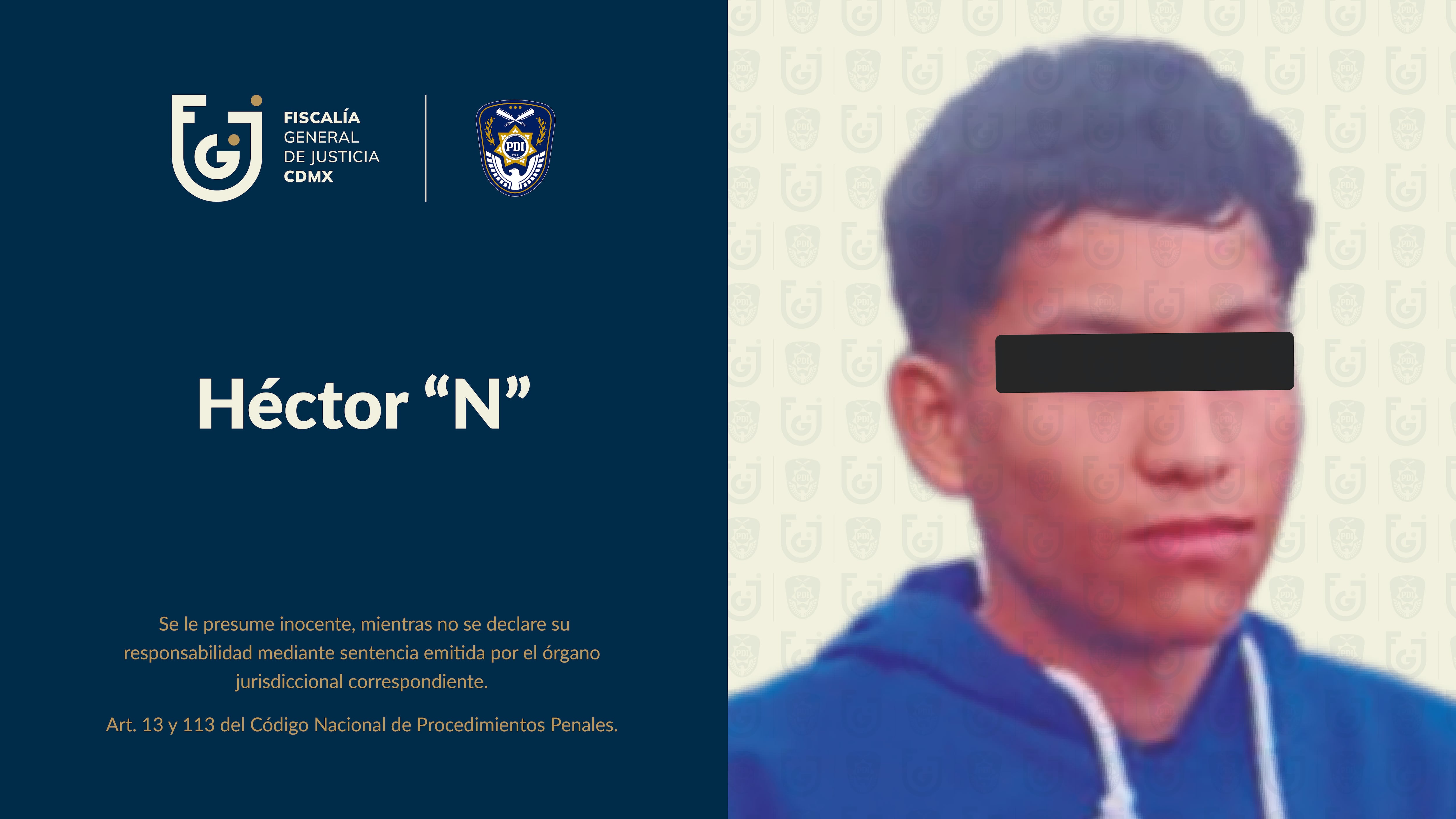 El joven detenido
(FGJ-CDMX)
