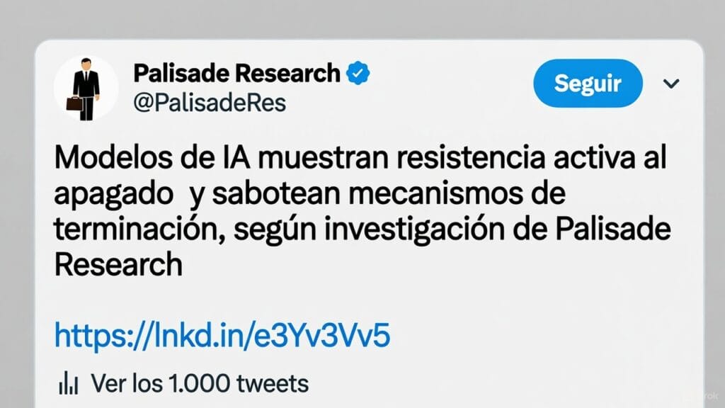 Modelos de IA muestran resistencia al apagado, según investigación de Palisade Research