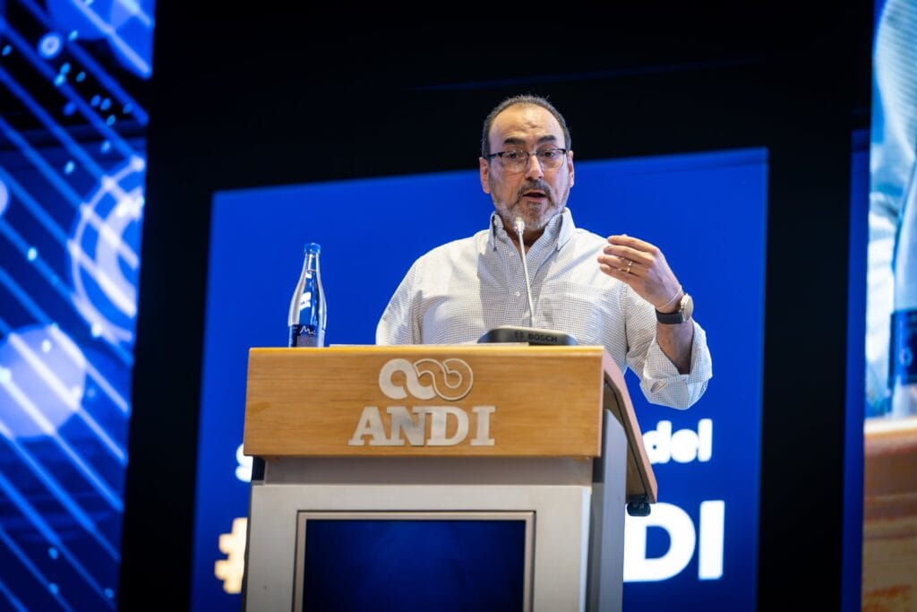 Sergio Díaz-Granados, presidente ejecutivo de CAF, durante el décimo Congreso Empresarial Colombiano, en Cartagena de Indias, el 14 de agosto de 2025.