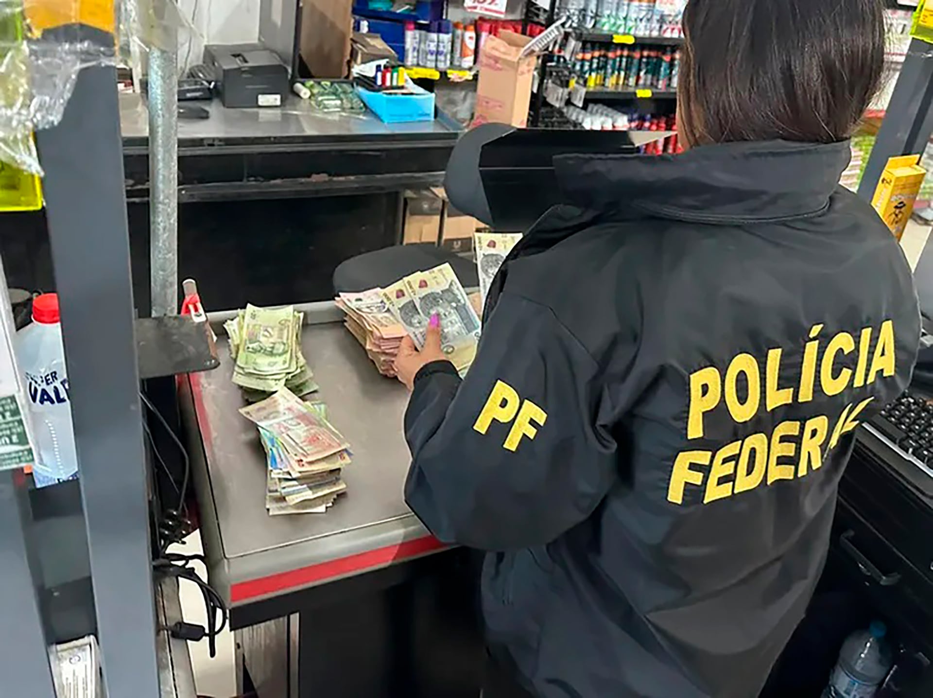 Una incautación de la Policía Federal de Brasil en el Chuy, una ciudad fronteriza con Uruguay (Policía Federal)