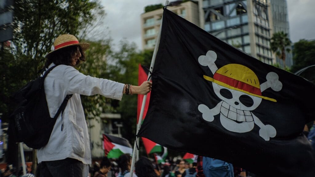 Protesta por Palestina en Ciudad de México, el 7 de octubre.