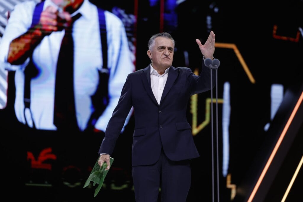 El Gran Wyoming, al recoger su premio.