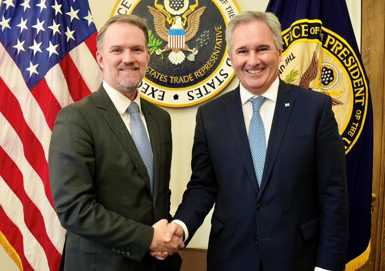 Jamieson Greer y Pablo Quirno durante la reunión en la USTR, (Washington, Estados Unidos)
