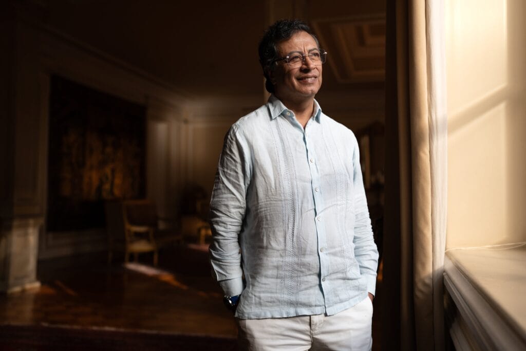 Gustavo Petro, en la Casa de Nariño, en Bogotá, el 21 de febrero.