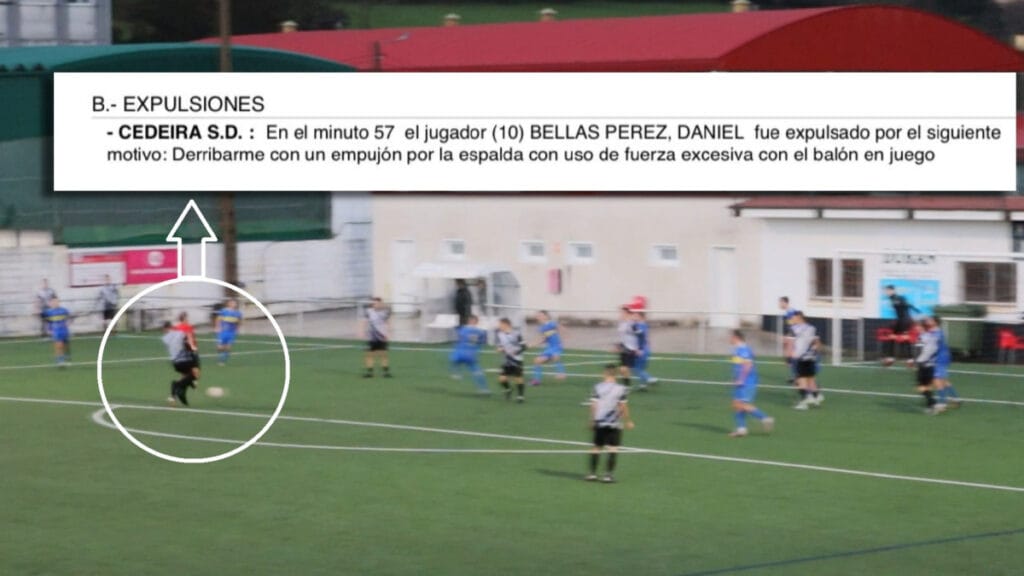 El árbitro expulsa a un jugador de regional y un vídeo destapa que podría haber mentido en el acta