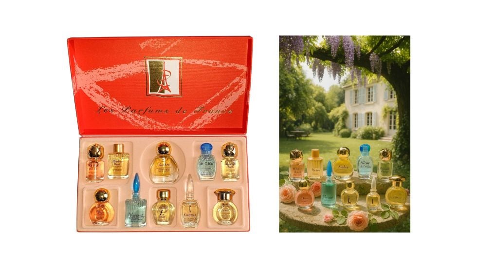 10 botellas en miniatura de Charrier Parfums.