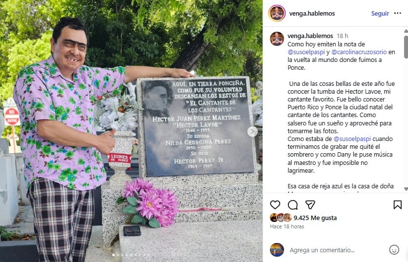 Fuera de su personaje cómico, Dany Alejandro Hoyos rindió tributo al que describió como su cantante favorito - crédito @venga.hablemos/Instagram