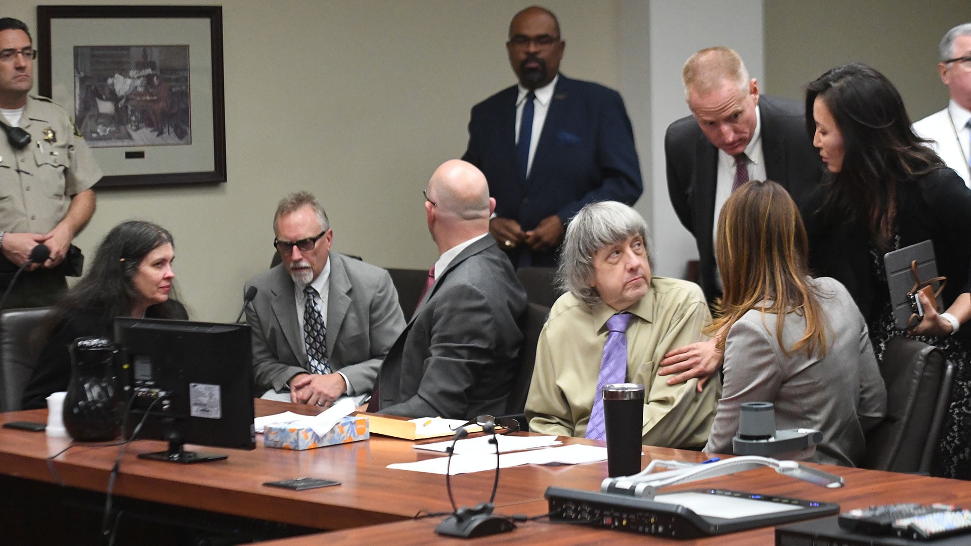 Los Turpin en el Tribunal cuando se leyó la sentencia condenatoria  