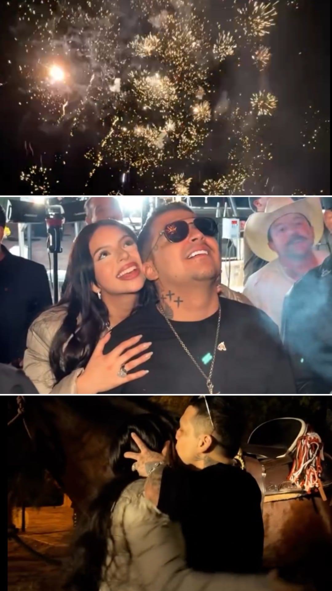 El momento ocurrió durante la primera noche del llamado “Nodal Fest”, en Zacatecas, y fue captado en video mientras el intérprete reaccionaba con sorpresa y alegría. (@angelitasvip, Instagram)