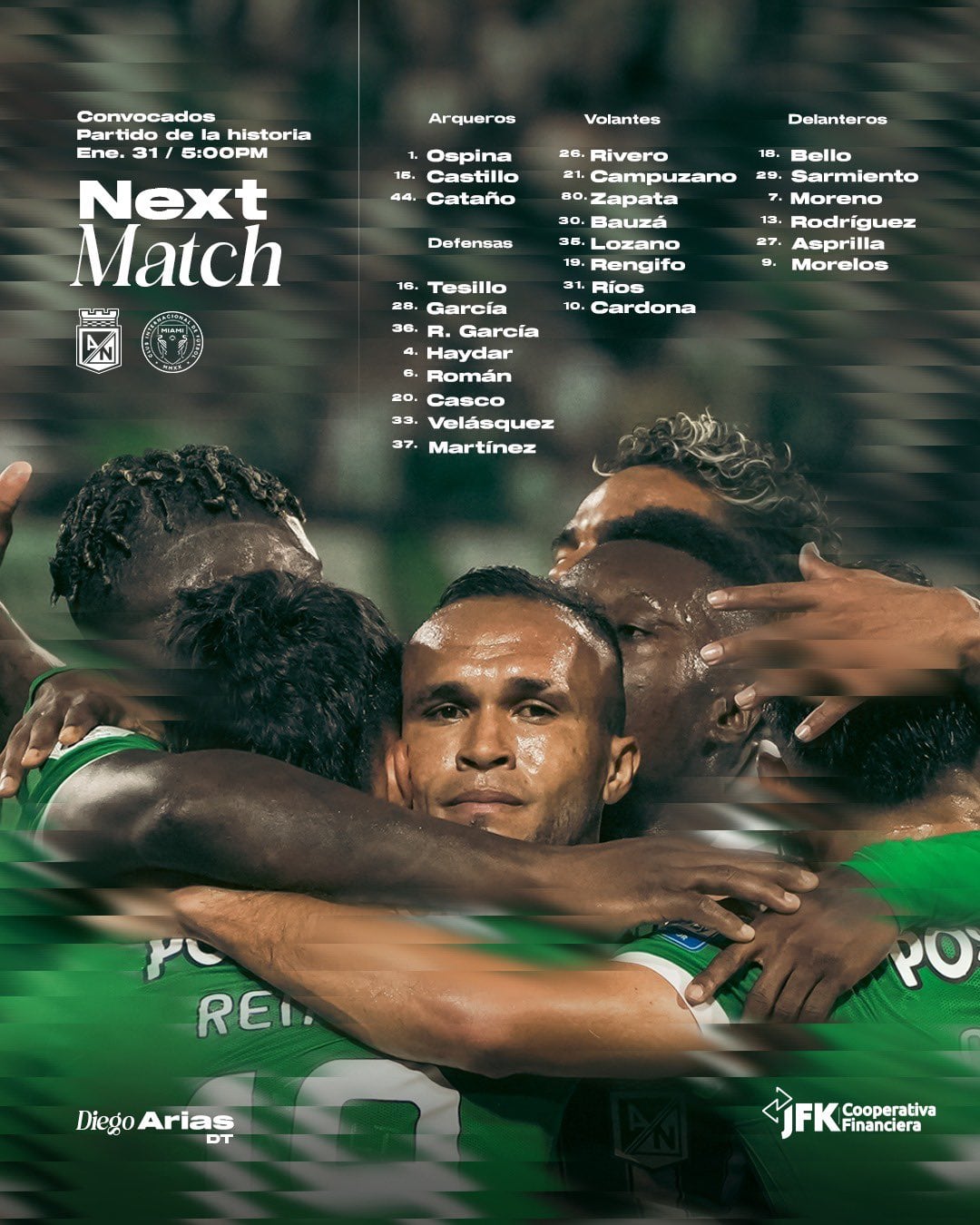 Este es el grupo de jugadores que estará disponible bajo el mando de Diego Arias-crédito @nacionaloficial/X