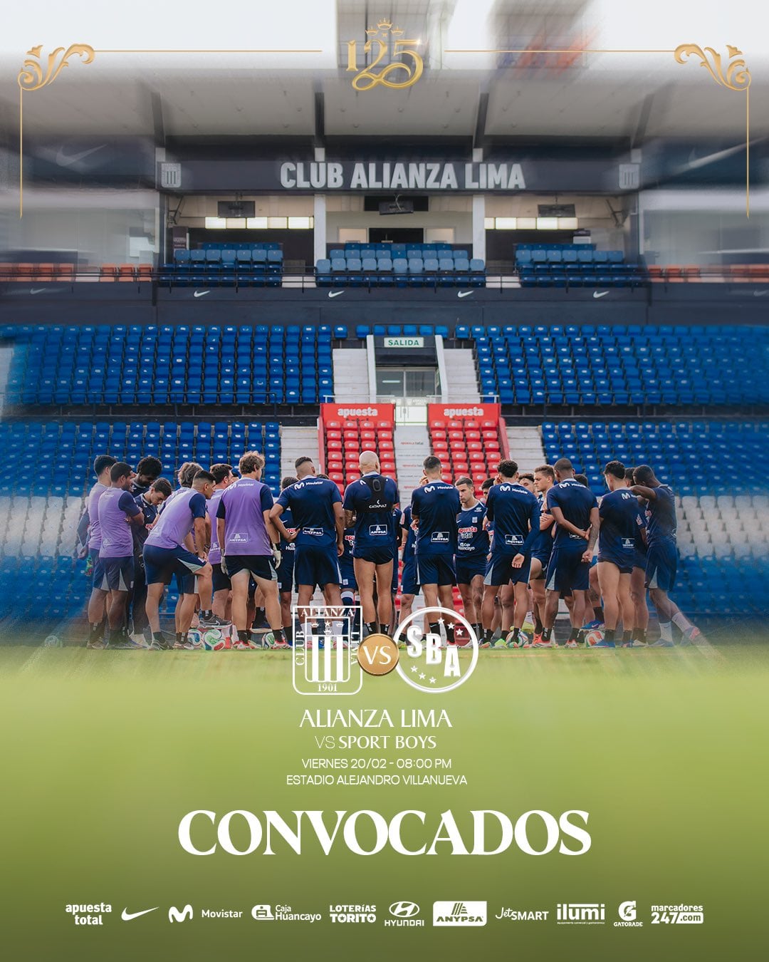 Los convocados de Alianza Lima para enfrentar a Sport Boys por Liga 1 2026