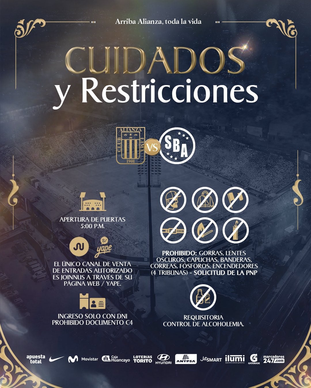 Información importante para Alianza Lima vs Sport Boys