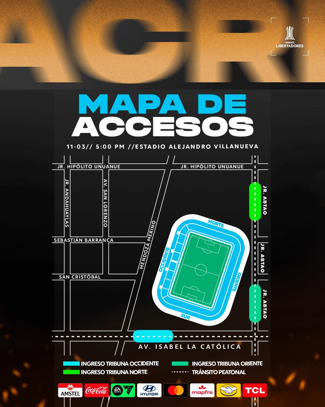 Las rutas de acceso para Matute para ver el Sporting Cristal vs Carabobo FC. - créditos: Sporting Cristal
