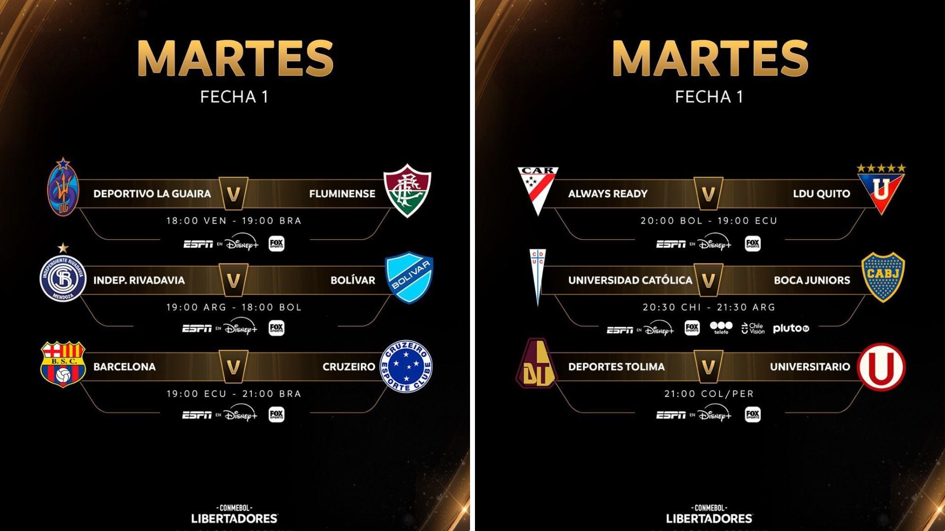 Los partidos de la Copa Libertadores 2026 que se jugarán durante este martes 7 de abril.