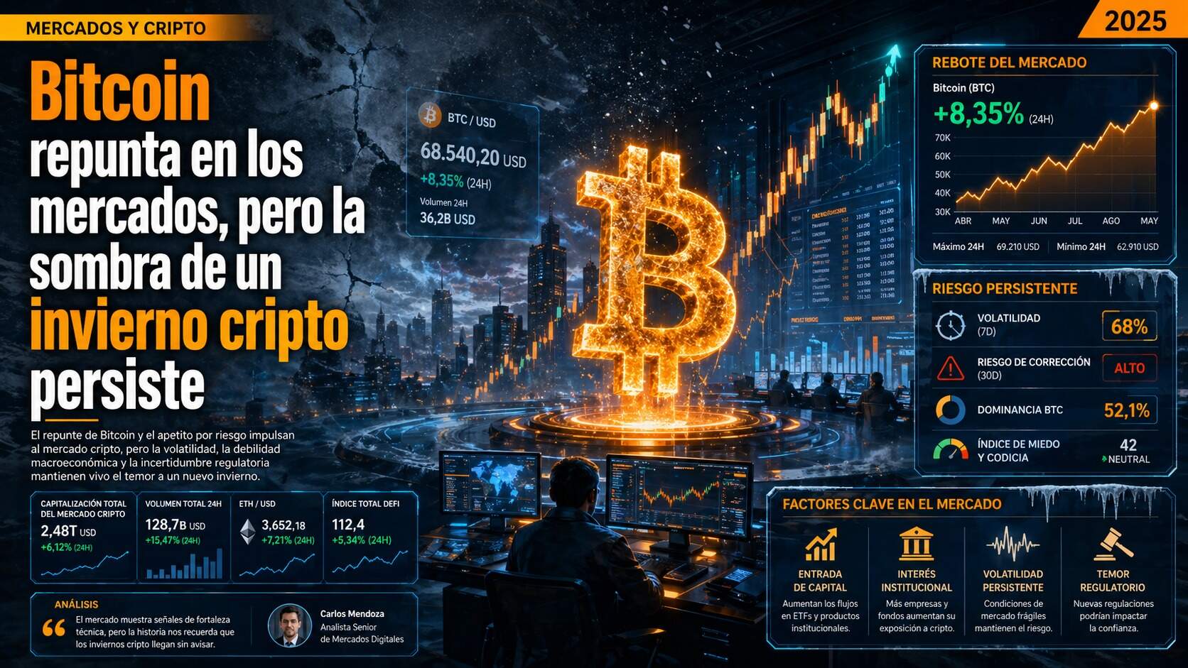 Bitcoin repunta en los mercados, pero la sombra de un invierno cripto persiste