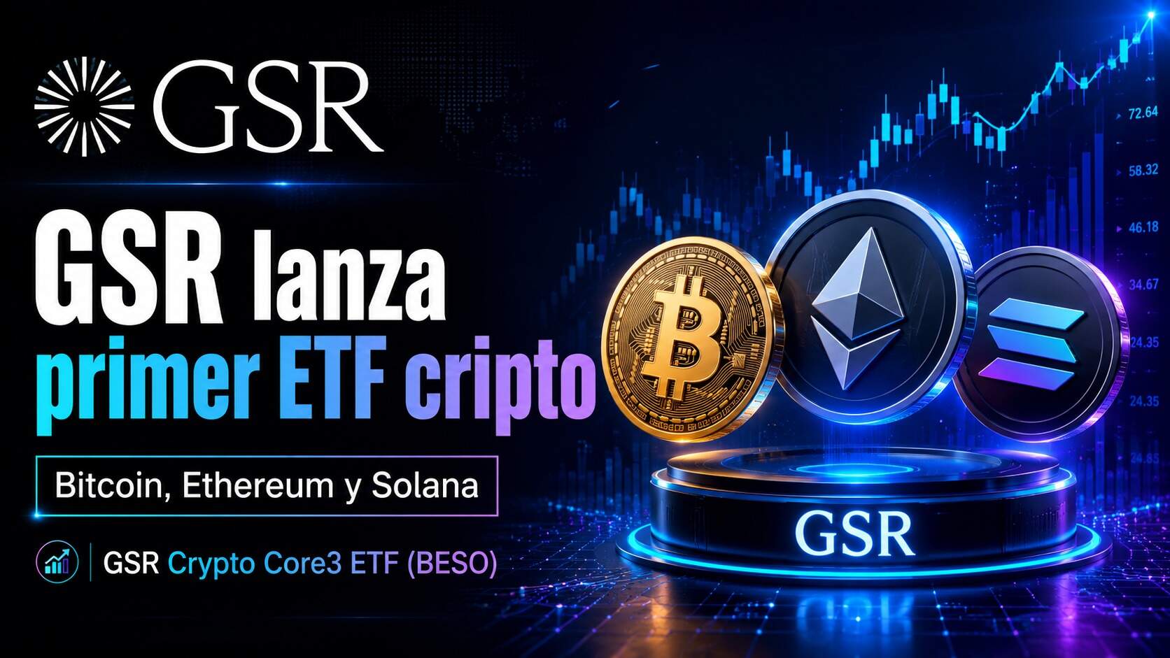 GSR lanza primer ETF cripto: Bitcoin Ethereum y Solana