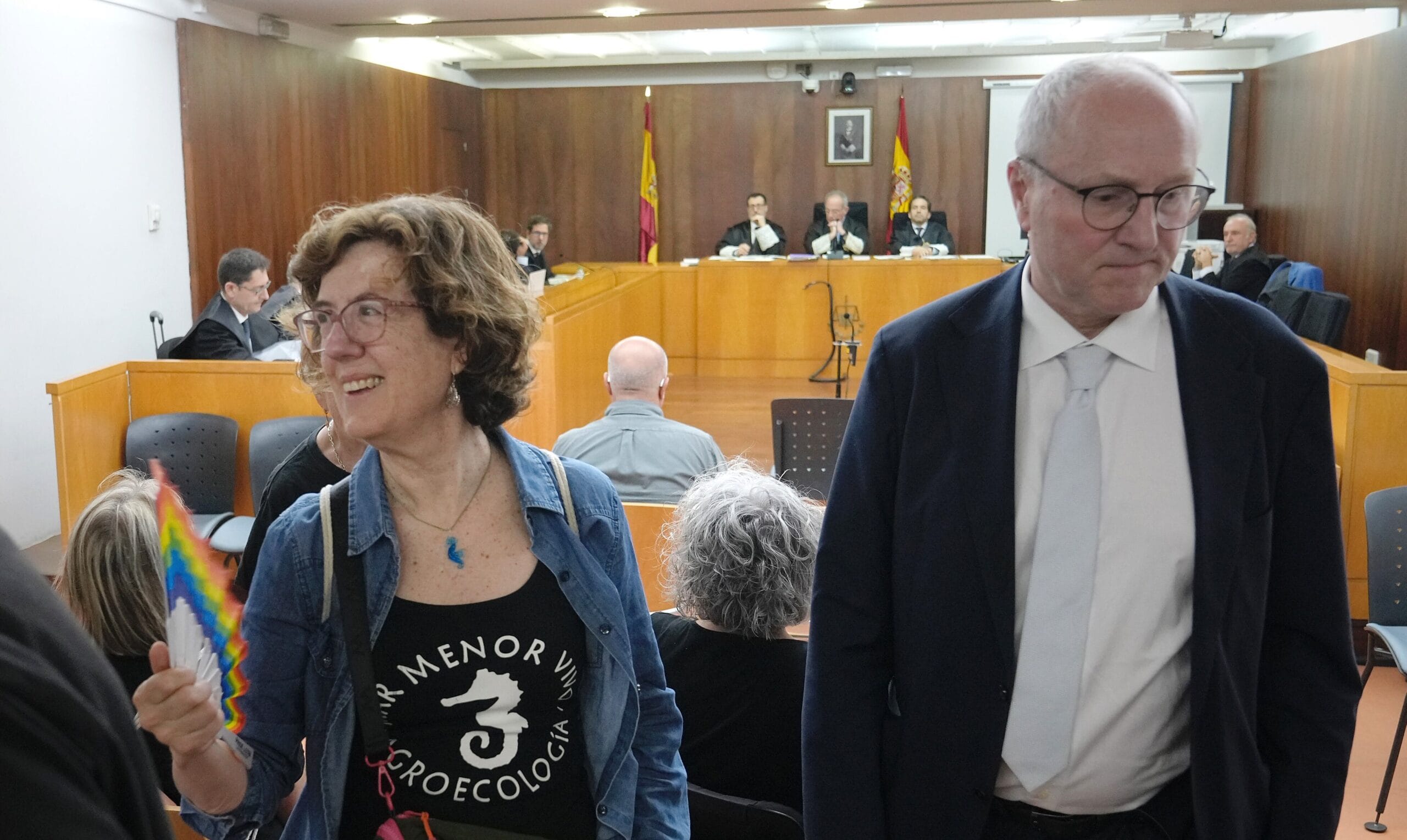 En el interior de la sala de la Audicencia Provincial de Murcia en el que se ha suspendido esta mañana el juicio nada más comenzar.