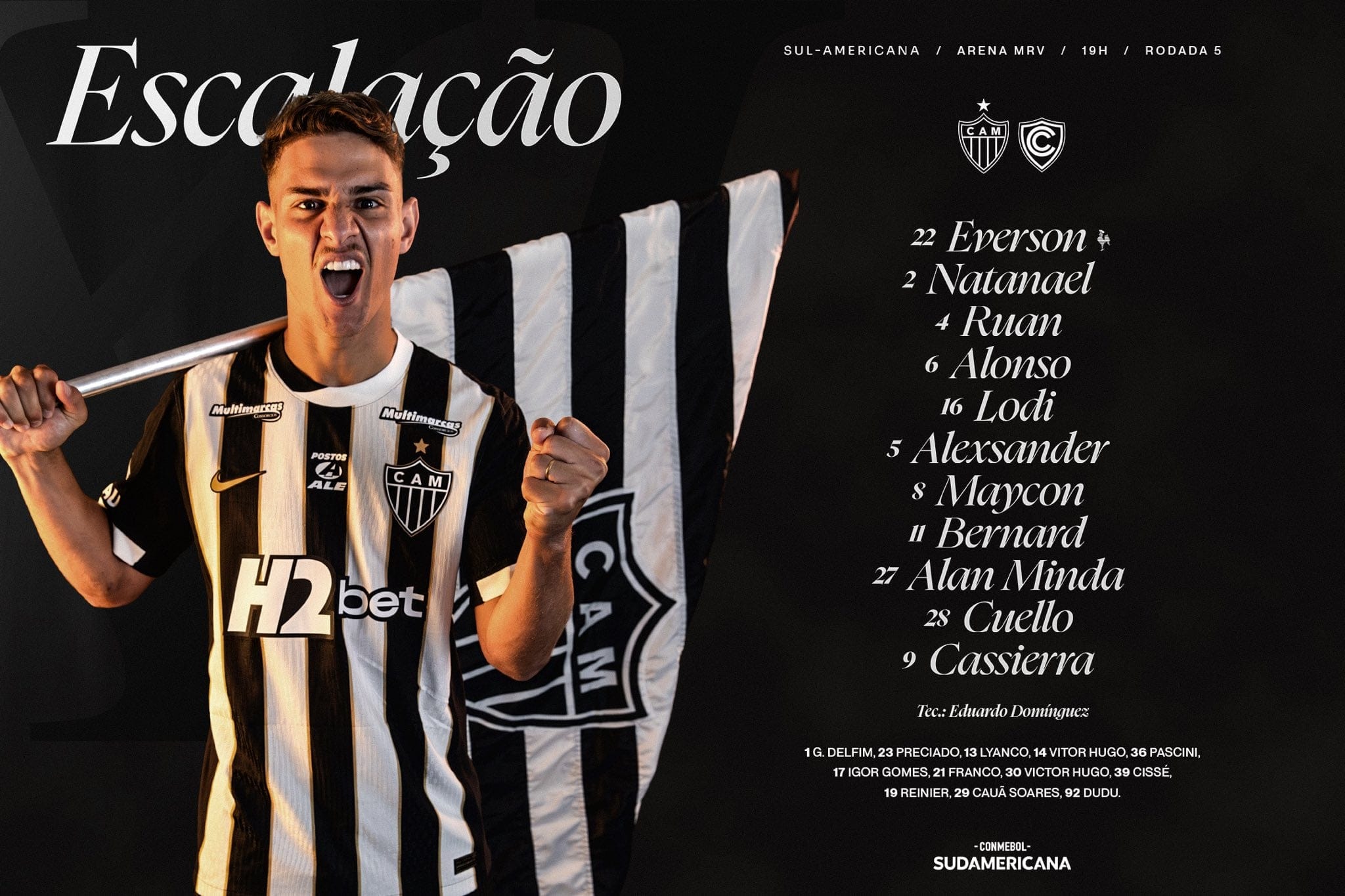 Once de Atlético Mineiro para el duelo ante Cienciano por Copa Sudamericana - Crédito: X.
