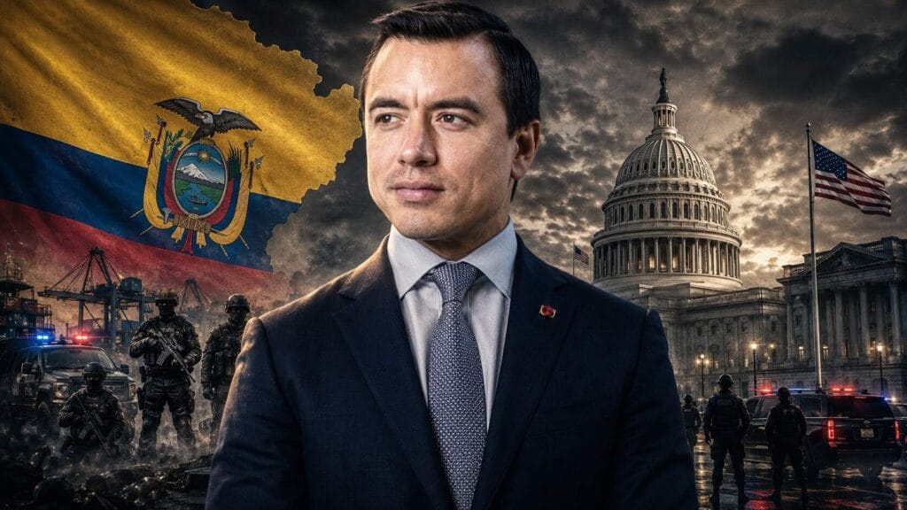 Noboa lleva a Washington su plan para blindar a Ecuador frente al crimen