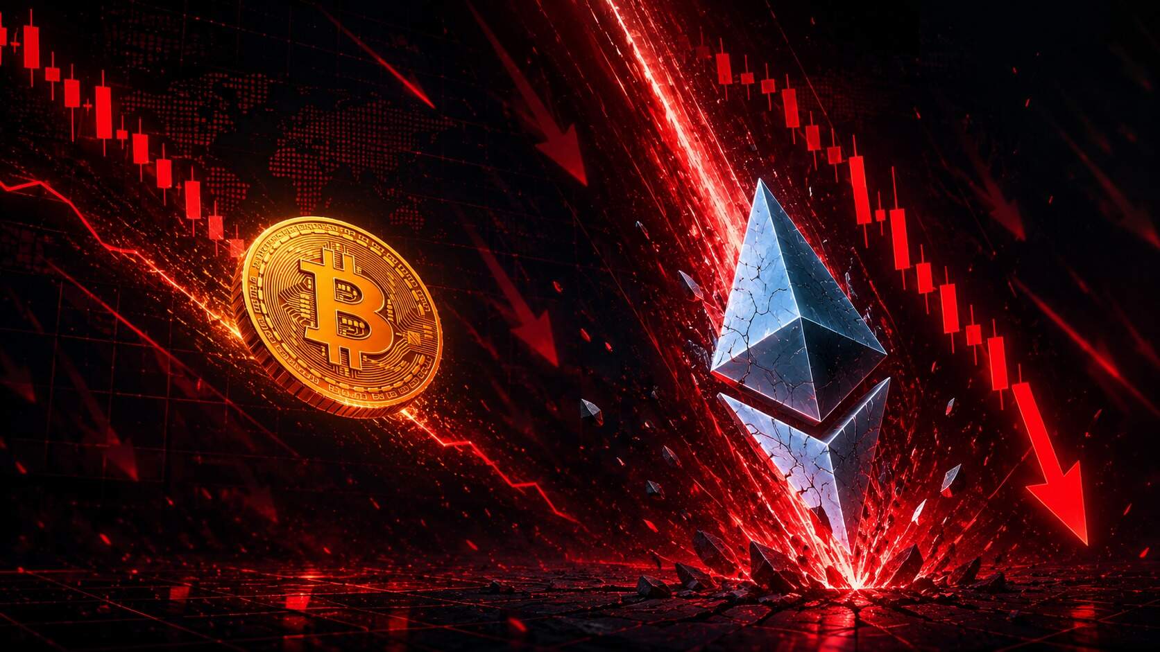 Bitcoin cae a 59.100 dólares y Ethereum pierde hasta 23%