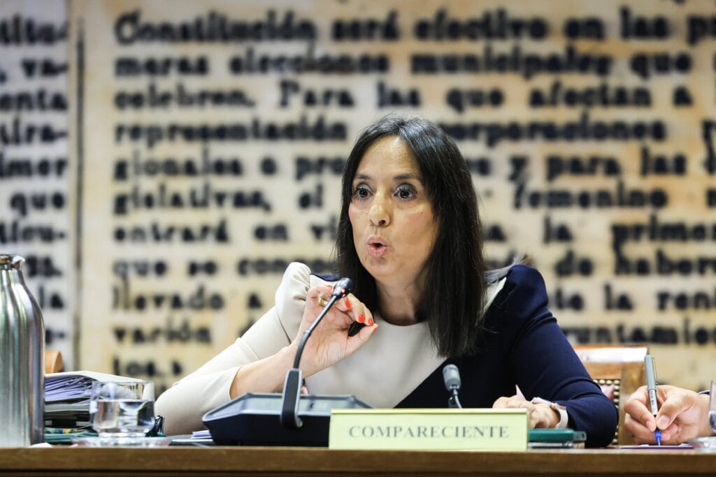 La directora general de la Guardia Civil, Mercedes González, durante su comparecencia en el Senado este martes.